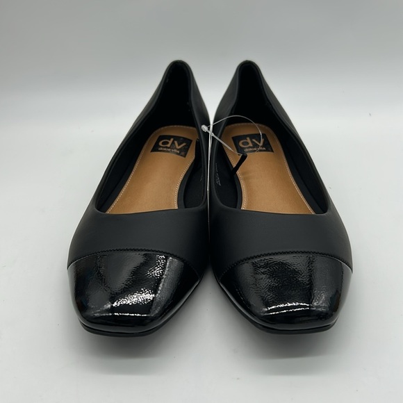 DV by Dolce Vita Malanie 8.5 Black Vegan Ballet Flats with Patent Cap Toe NWT - Picture 5 of 12